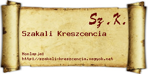 Szakali Kreszcencia névjegykártya
